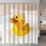 Duschvorhang 180x180cm Gelbe Ente, Wasserabweisend, Waschbar, Antischimmel