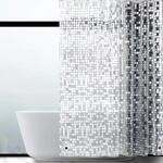 Duschvorhang Anti-schimmel Mit Magneten, Transparent Geometrisch, Wasserdicht,