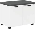 Flurbank Mit Kissen Mit Regal Mit Speicher Wei&szlig; 60 X 38 X 46 Cm Vidaxl