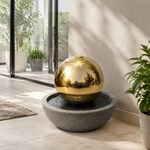 K&ouml;hko 28 Cm Goldener Kugelbrunnen Aus Edelstahl, Modell 21008j Mit...