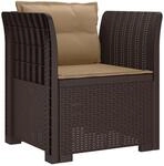1-sitzer Sessel Mit Kissen Rattan-look Pp Braun Vidaxl