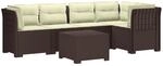 5-sitzer Gartensofa Mit Kissen Rattan-look Pp Braun Vidaxl