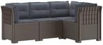4-sitzer Gartensofa Mit Kissen Rattan-look Pp Hellgrau Vidaxl