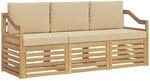 Outdoor-sofagarnitur 3 Stk. Wei&szlig; Und Beige Polyester Vidaxl