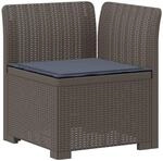 1-sitzer Garten-sofa Mit Kissen Rattan-look Pp Hellgrau Vidaxl