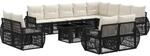 Gartensofa-set 13 Stk. Schwarz Und Cremewei&szlig; Poly-rattan Vidaxl