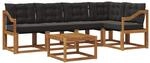 Vidaxl Outdoor Sofa Set 6 Pcs Natural And Black