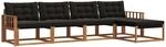 Vidaxl Outdoor Sofa Set 5 Pcs Natural And Black