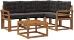 Vidaxl Outdoor Sofa Set 5 Pcs Natural And Black