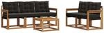 Vidaxl Outdoor Sofa Set 6 Pcs Natural And Black
