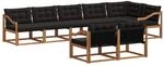 Outdoor-sofagarnitur 8 Stk. Natur Und Schwarz Vidaxl