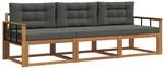 Vidaxl Outdoor Sofa Set 3 Pcs Natural And Anthracite