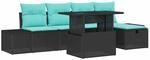 Gartensofa-set 6 Stk. Schwarz Poly-rattan Vidaxl
