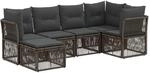 Vidaxl Garden Sofa Set 6 Pcs Grey Poly Rattan