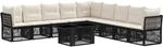 Gartensofa-set 10 Stk. Schwarz Poly-rattan Vidaxl