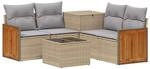 Sofa Set 6 Stk. Beige Und Hellgrau 55 X 55 X 37 Cm Vidaxl