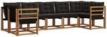 Vidaxl Outdoor Sofa Set 7 Pcs Natural And Black
