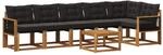 Vidaxl Outdoor Sofa Set 7 Pcs Natural And Black