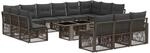 Gartensofa-set 14 Stk. Grau Und Dunkelgrau Poly-rattan Vidaxl