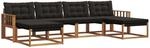 Vidaxl Outdoor Sofa Set 6 Pcs Natural And Black