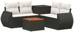 Sofa Set 6 Stk. Schwarz Und Cremewei&szlig; 55 X 55 X 37 Cm Vidaxl