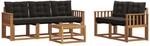 Vidaxl Outdoor Sofa Set 6 Pcs Natural And Black