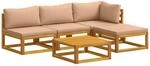 Sofa-set 5 Stk. Natur Massivholz Akazie Vidaxl