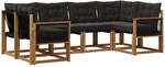 Vidaxl Outdoor Sofa Set 6 Pcs Natural And Black