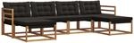 Vidaxl Outdoor Sofa Set 6 Pcs Natural And Black