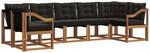 Vidaxl Outdoor Sofa Set 7 Pcs Natural And Black
