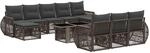 Gartensofa-set 11 Stk. Grau Und Dunkelgrau Poly-rattan Vidaxl