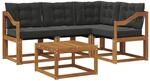Vidaxl Outdoor Sofa Set 5 Pcs Natural And Black