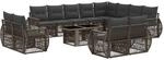 Gartensofa-set 13 Stk. Grau Und Dunkelgrau Poly-rattan Vidaxl