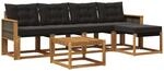 Vidaxl Outdoor Sofa Set 6 Pcs Natural And Black