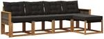 Vidaxl Outdoor Sofa Set 5 Pcs Natural And Black