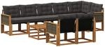 Outdoor-sofagarnitur 9 Stk. Natur Und Schwarz Vidaxl
