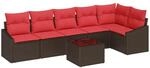 Sofa Set 7 Stk. Braun [synthetisch]: Poly Rattan Vidaxl