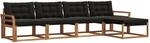 Vidaxl Outdoor Sofa Set 5 Pcs Natural And Black