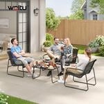 Woltu 4-teilig Gartenm&ouml;bel Set Balkonm&ouml;bel Set Mit 1 Tisch 1 Zweisitzer-sofa 2