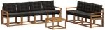 Vidaxl Outdoor Sofa Set 8 Pcs Natural And Black