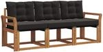 Vidaxl Outdoor Sofa Set 3 Pcs Natural And Black