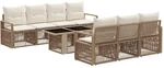 Gartensofa-set 8 Stk. Beige Und Cremewei&szlig; Poly-rattan Vidaxl