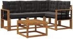 Vidaxl Outdoor Sofa Set 5 Pcs Natural And Black