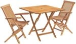 3-teiliges Klappbares Garten Bistro Set 3 Stk. Natur Vidaxl