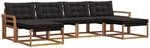 Vidaxl Outdoor Sofa Set 6 Pcs Natural And Black