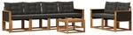 Vidaxl Outdoor Sofa Set 7 Pcs Natural And Black