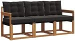 Vidaxl Outdoor Sofa Set 3 Pcs Natural And Black