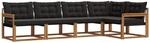 Vidaxl Outdoor Sofa Set 5 Pcs Natural And Black