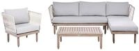 Lounge Set Mit Tisch 4-sitzer Cremona Akazienholz Braun / Grau Linksseitig
