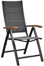 Paxos Set 7tlg. 6 Klappsessel, Graphit/gr,1tisch